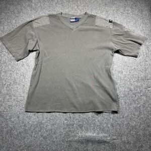 vintage B.U.M. Equipment Short Sleeve Shirt Mens‎ L Gray Sleeve Pocket Y2K